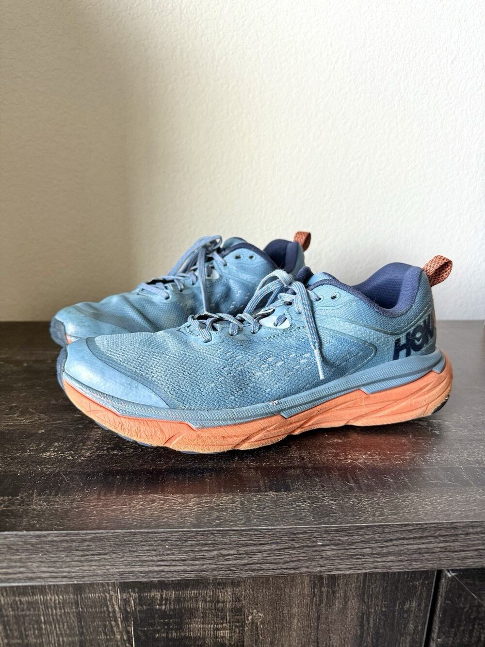 Hoka One One Challenger ATR 5 Men's Running Shoes 9.5D Blue Orange Green